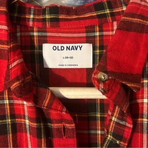 Old Navy Vibrant Red Plaid Button-Up